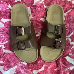 NWOT Brown Adjustable Buckle Sandals Various Sizes